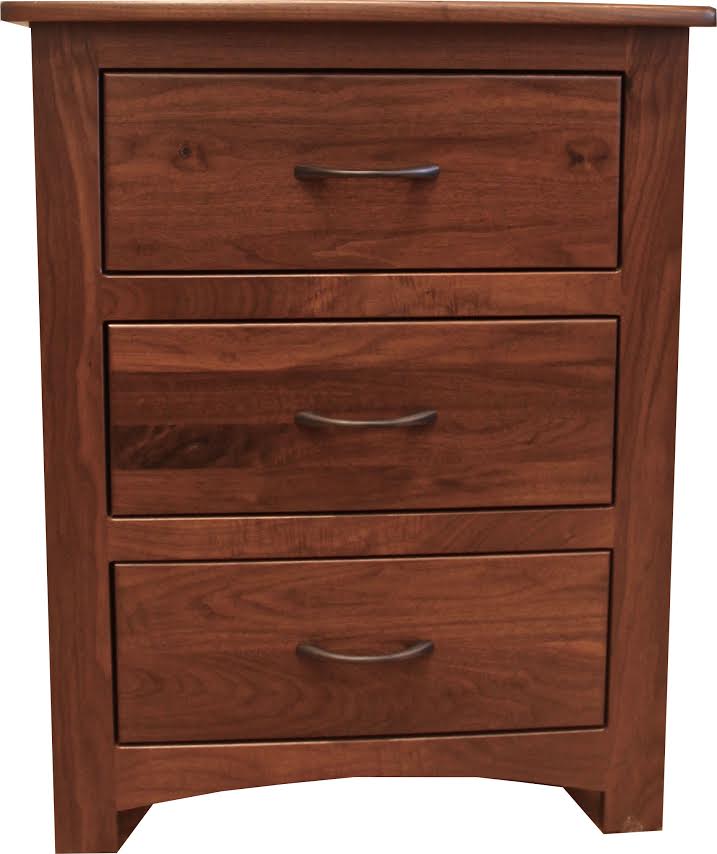 Curved Shaker 3 Drawer Nightstand This Oak House Handcrafted