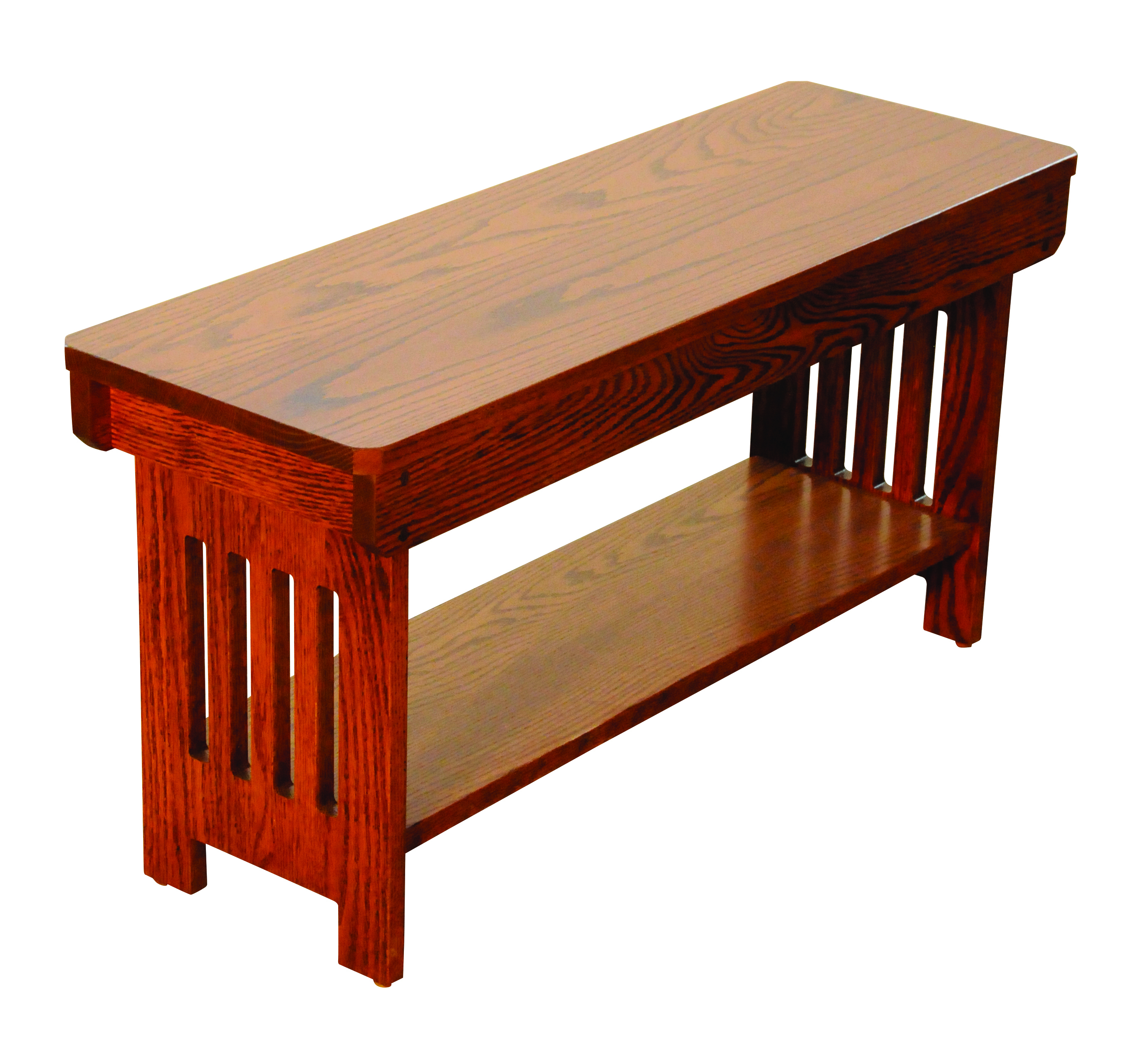 Mission Bench w/ Shelf This Oak House Handcrafted Furniture