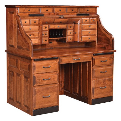 56" Deluxe Roll Top Desk This Oak House Handcrafted Furniture
